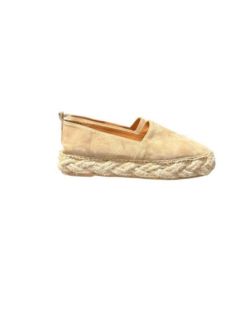 Billi B Suede Espadrille 8 Braided Platform Tan Classic Danish Beach Summer EUC